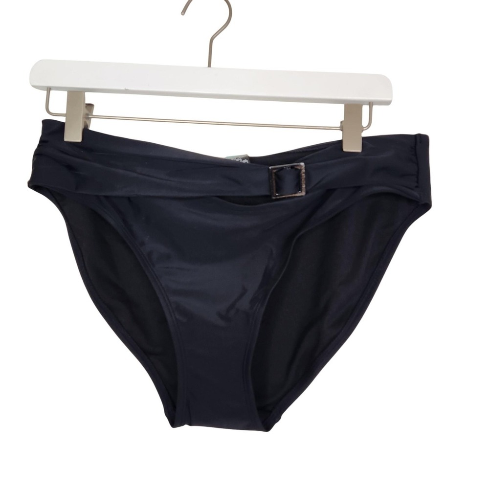PANACHE Anya Classic Swim Bottom Womens Large Black Bikini Brief Belted Lycra - Picture 3 of 12